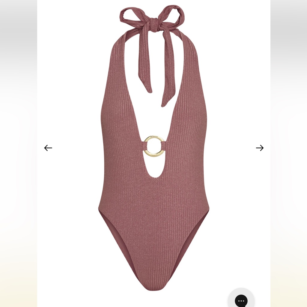 Montego One Piece - Mauve Lurex Rib (Monday Swimwear)